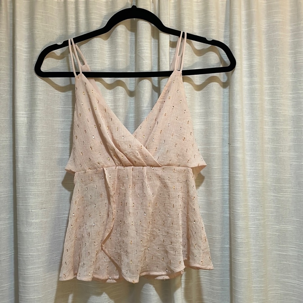 Sparkly, baby pink party top